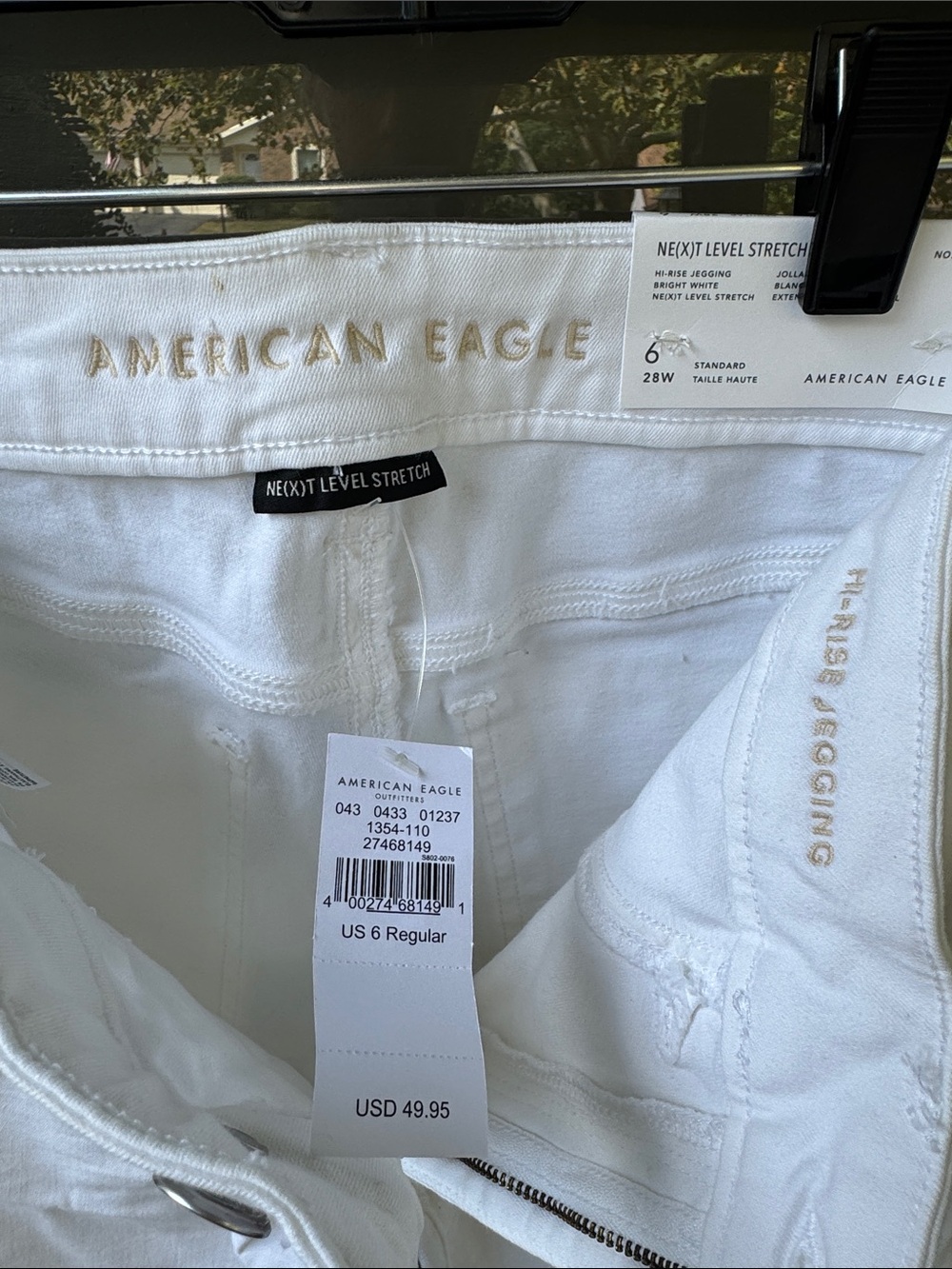 American Eagle Outfitters White Skinny Jeans - High-Rise Stretch - Picture 2 of 4